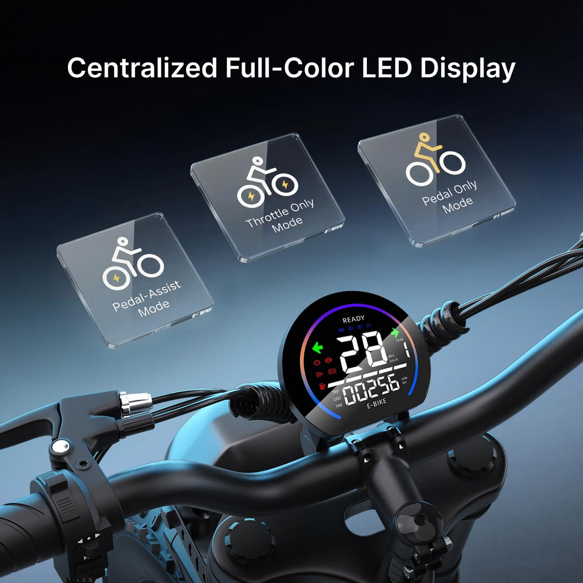 DEEPOWER QS7 Electric Bike for Adults, 2000W Peak Power 28MPH E-Bike, 48V 20Ah/35Ah/60Ah Battery