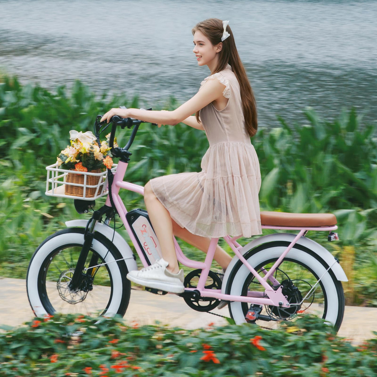 Electric Bike for Adults, 20"x 4" Fat Tire Ebike, 1450W Peak Bike with 48V 20AH Removable Battery