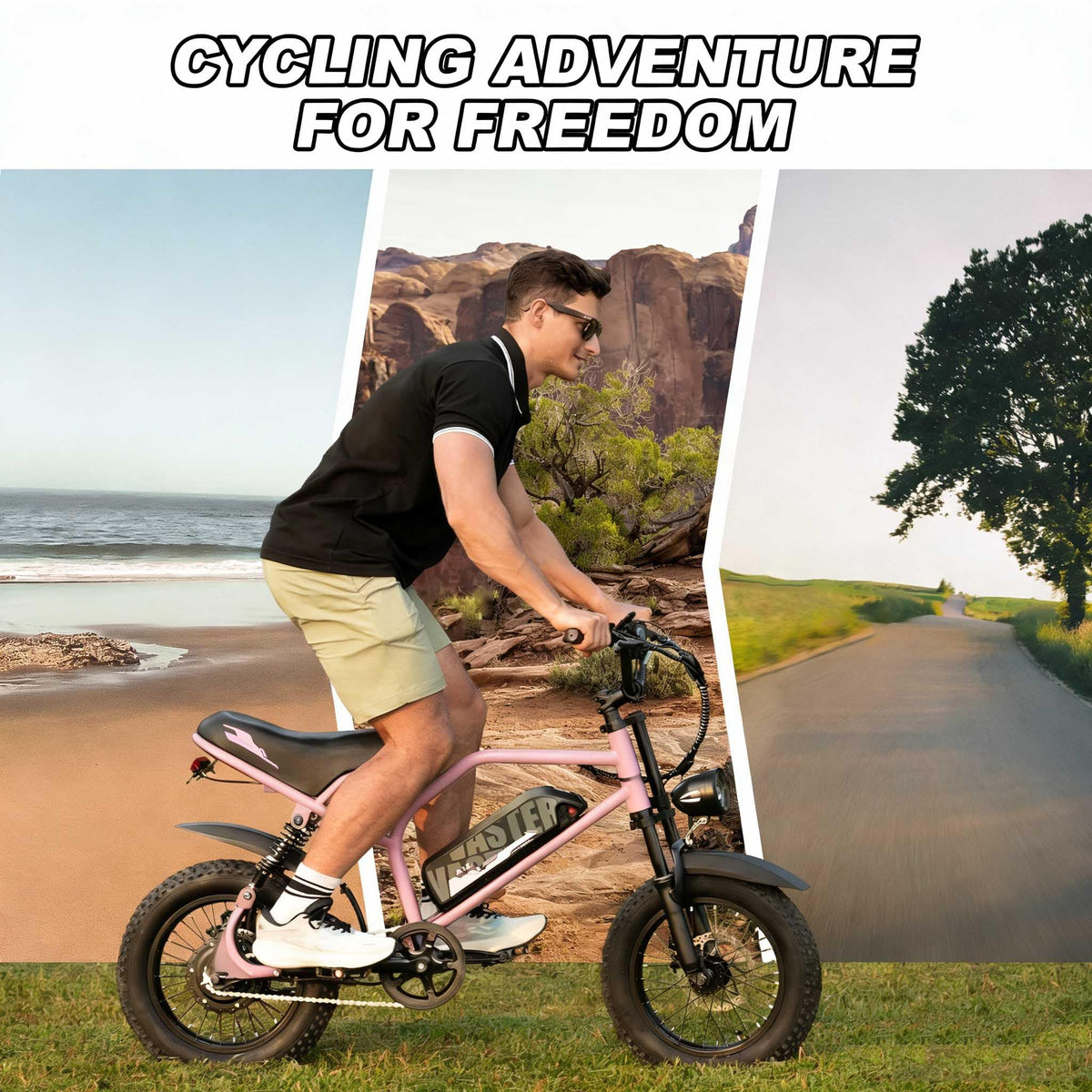 AVDLBIKE Electric Bike, 16'' Fat Tire eBike for Adults, 500W E-Bike with 36V/12.8Ah Removable Battery