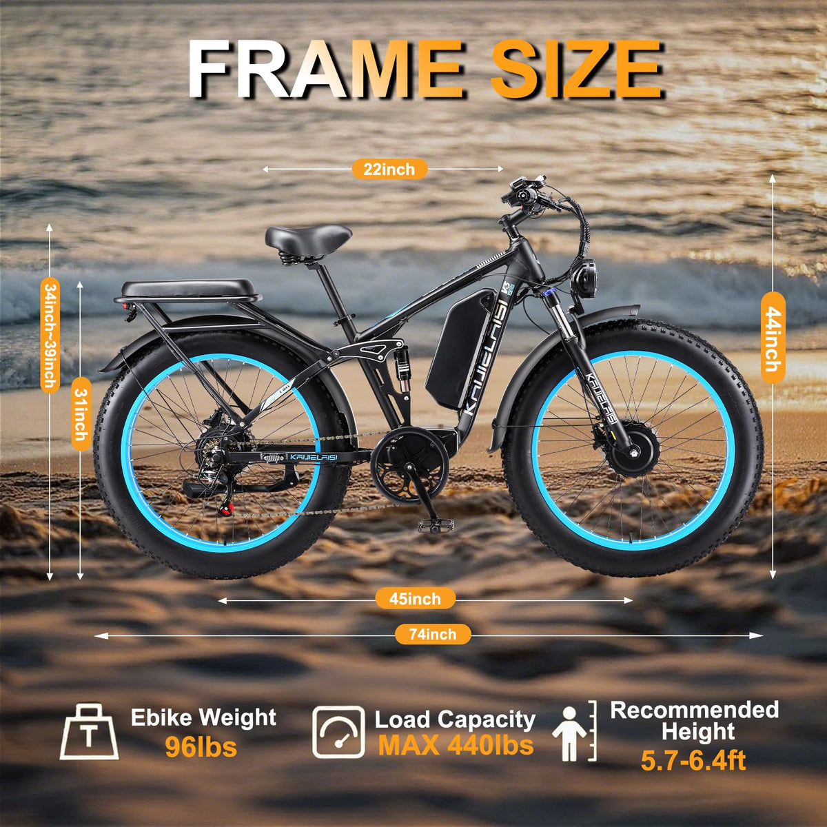 KETELES Ebikes for Adults, AWD Dual Motor Ebike Peak 6000W 26” Electric Bike Fat Tire