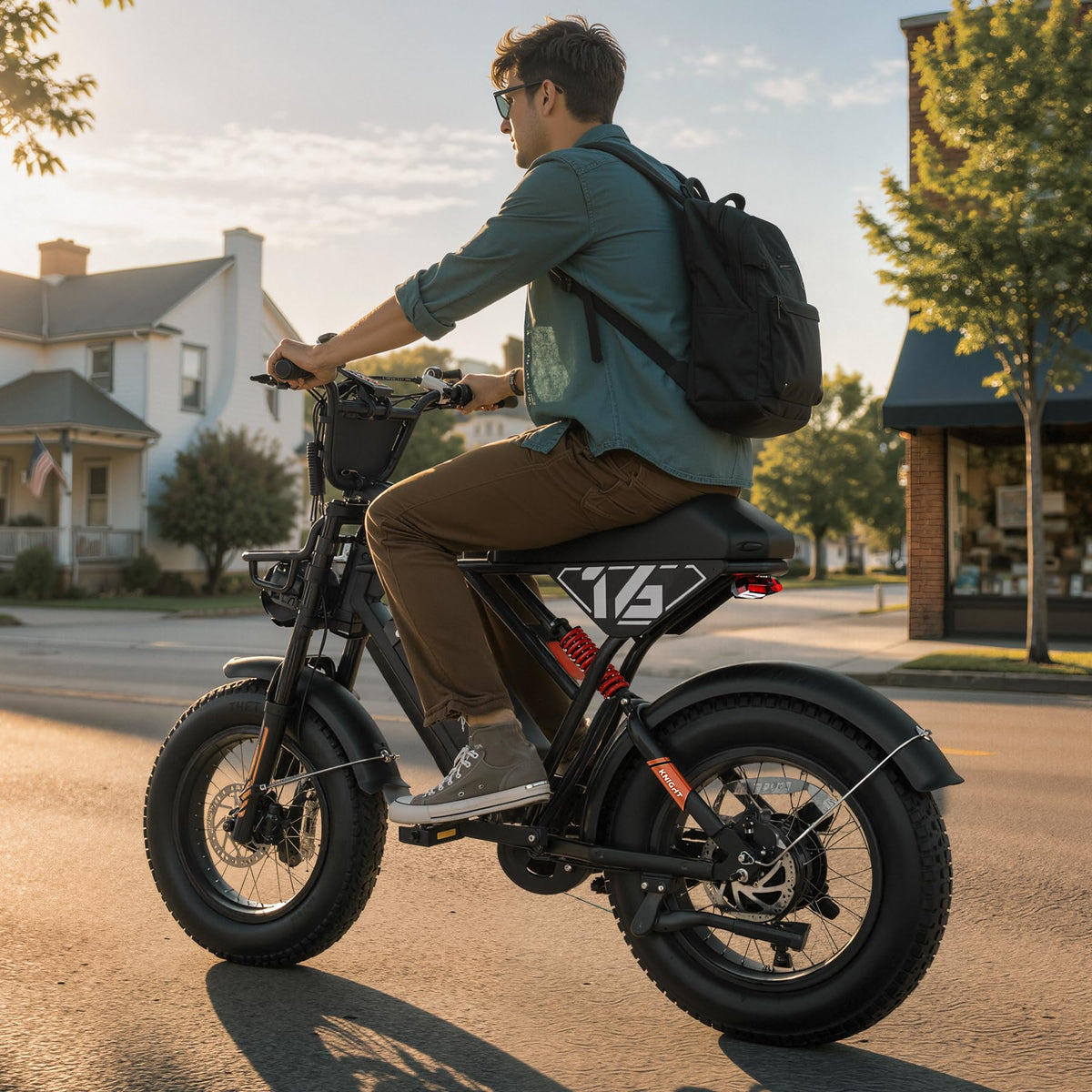 INVANTI Electric Bike for Adults,48V15Ah Removable Battery Ebike,Peak 1500W Motor,20"x4" Fat Tire Electric Bike