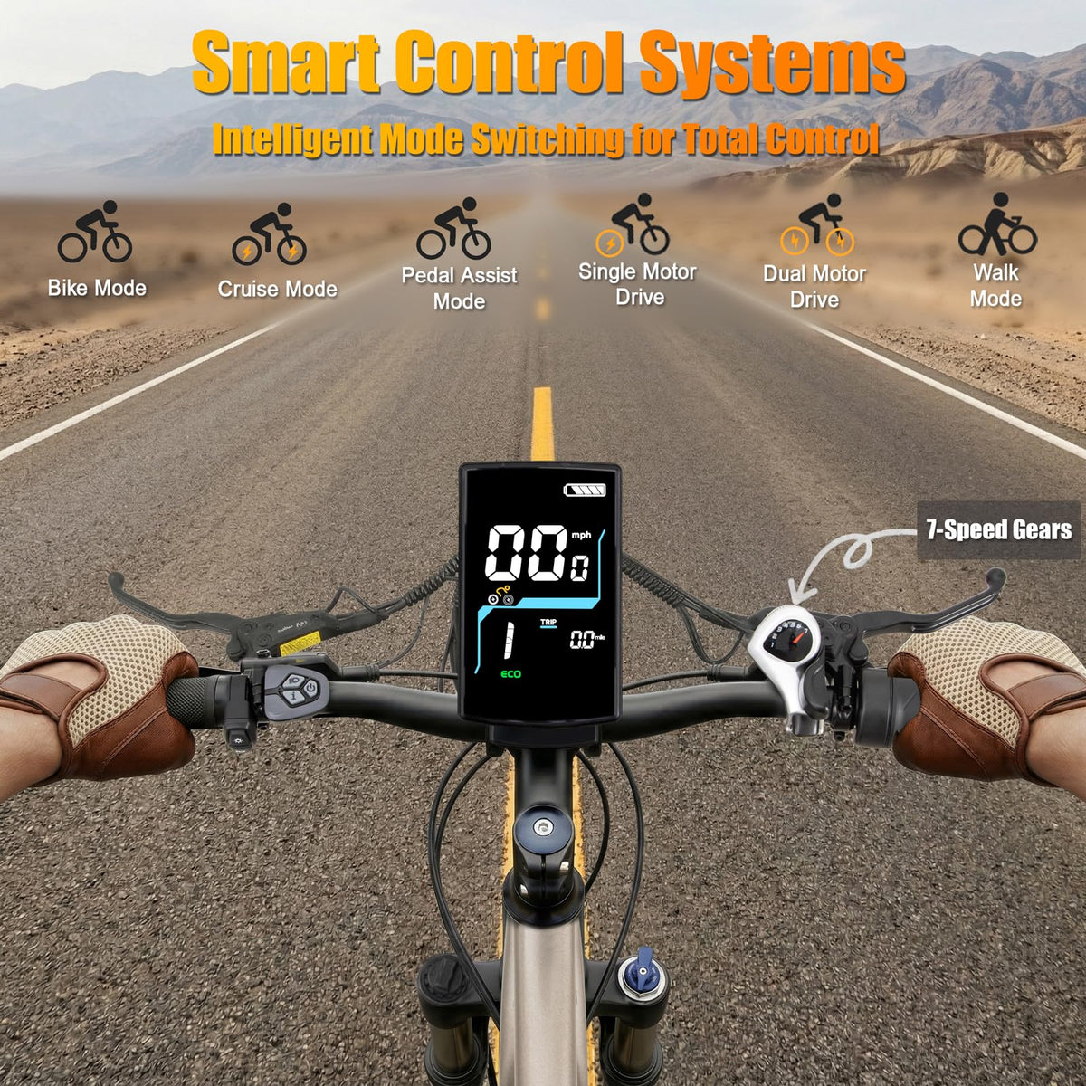 5000W Peak AWD Dual Motor Electric Bike for Adults Up to 90 Mi Long Range