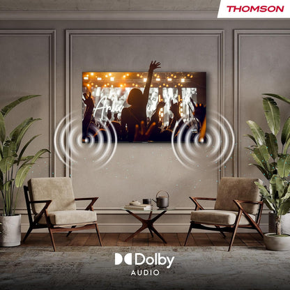 Thomson 40 Inch (100 cm) FHD Smart TV, Wi-Fi, Voice Control, HDR10, Dolby Audio, Triple-Tuner (Cable/Satellite/Antenna), HDMI, USB, 1 GB RAM, 4 GB Flash - 40FT2S35
