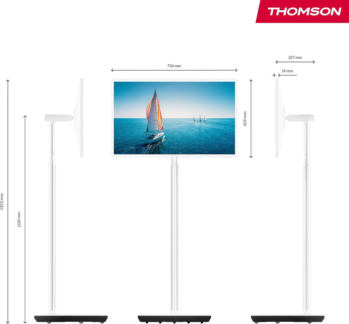 Thomson Go 32" TV (81 cm), TV Android Portable - HD Ready (1366x768), Voice Control, Bluetooth 5.1, Wi-Fi, funzione hotspot, autonomia up to 4 Hours