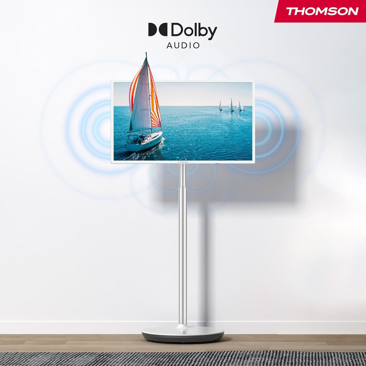 Thomson Go 32" TV (81 cm), TV Android Portable - HD Ready (1366x768), Voice Control, Bluetooth 5.1, Wi-Fi, funzione hotspot, autonomia up to 4 Hours