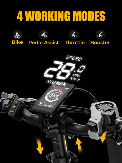 Heybike Ranger 2.0 Folding Electric Bike for Adults, 1400W Peak Motor Ebike