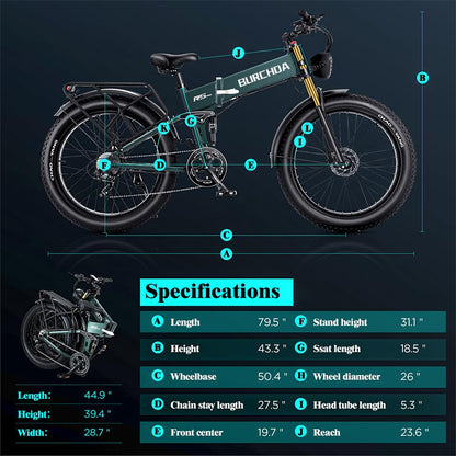 Electric Bike for Adults 1500W Peak 30 mph Up to 70 Mile Long Range