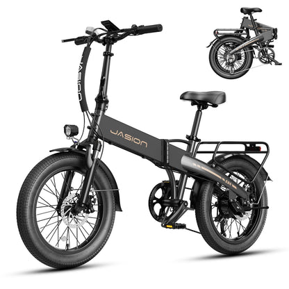 Jasion EB6 Foldable Electric Bike for Adults, 1200W Peak Motor 25 MPH EBike