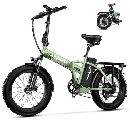 EUYBIKE Foldable Electric Bike for Adults, 48V 20Ah Removable Battery up to 80Miles, 20" Fat Tire 1000W Dirt Ebike