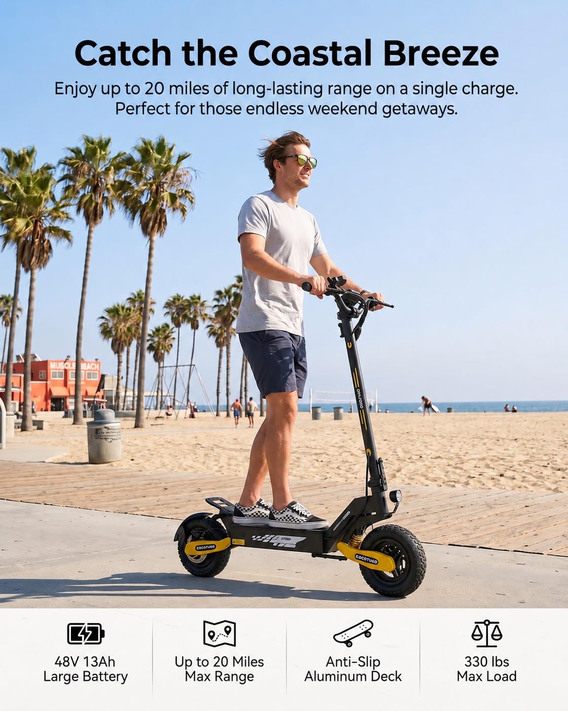 Electric Scooter for Adults, 11" Off-Road Tires, Fast E Scooter