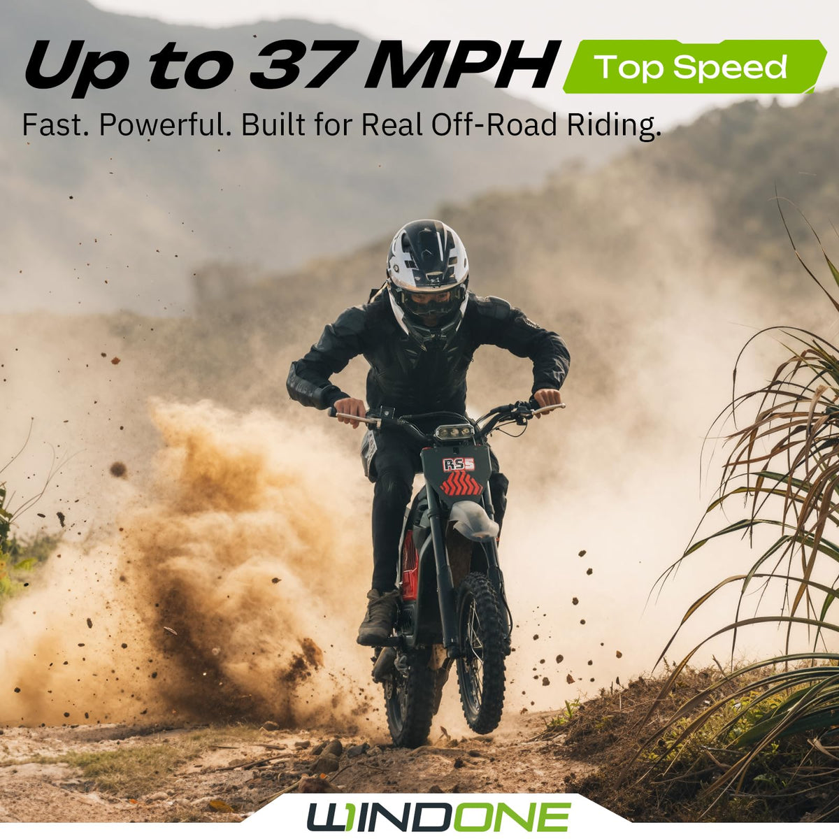 Windone RS5 Electric Dirt Bike for Teens & Adults (13+), Up to 37 MPH