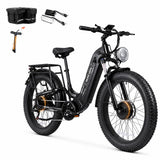 5000W Peak AWD Dual Motor Electric Bike for Adults Up to 90 Mi Long Range