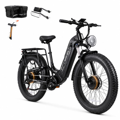 5000W Peak AWD Dual Motor Electric Bike for Adults Up to 90 Mi Long Range