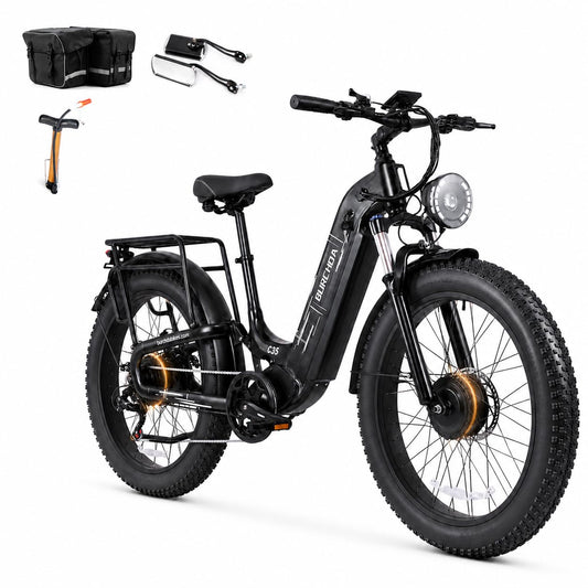 5000W Peak AWD Dual Motor Electric Bike for Adults Up to 90 Mi Long Range