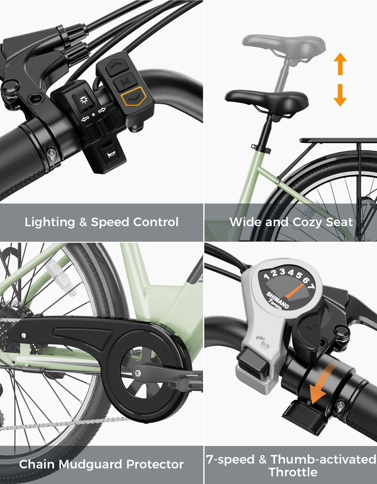 Jasion Roamer/ST Electric Bike for Adults, 26'' Commuter Ebike 1200W 528WH Removable Battery