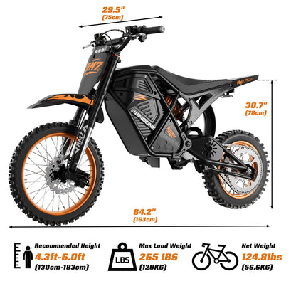 Windone RM7 Electric Dirt Bike for Teens & Adults, 37MPH Max, 1080WH