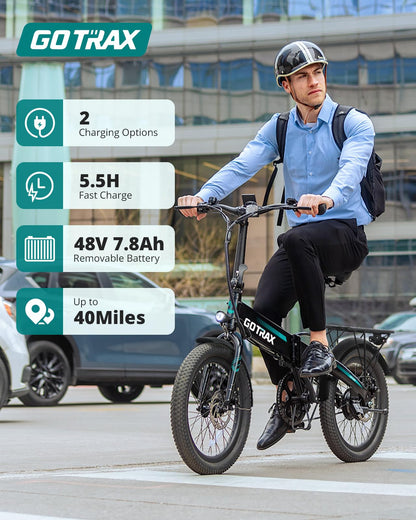 Gotrax R1 20" Folding Electric Bike with 40 Miles Range by 48V Battery
