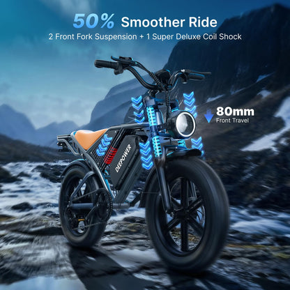 Electric Bike for Adults,2000W Peak Motor,70-160 Mi Range,Moped Ebike