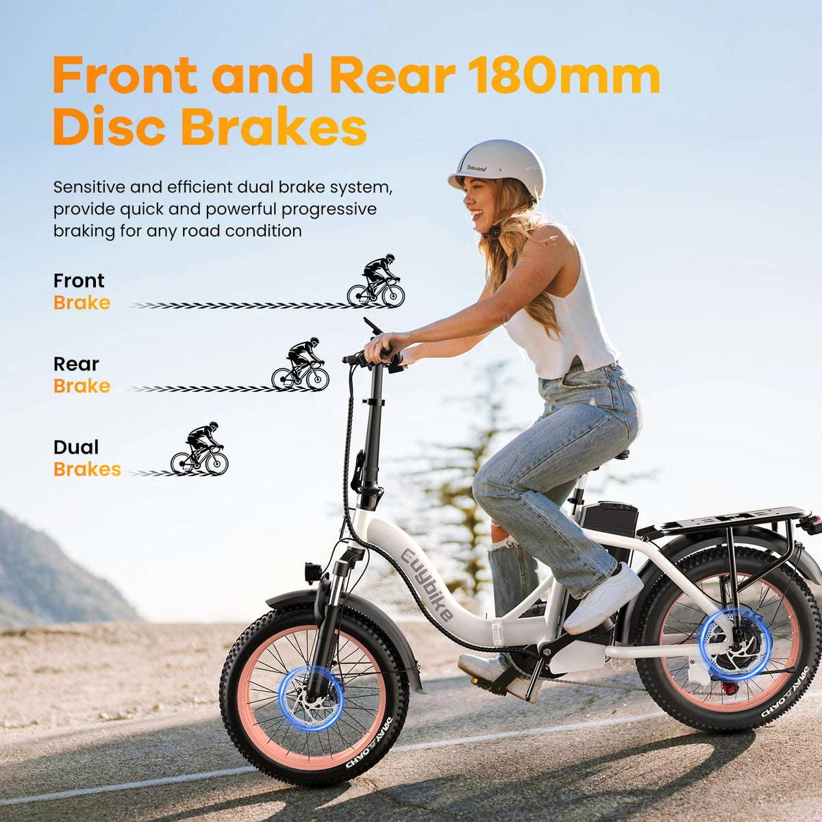 Folding Electric Bike for Adults with 1000W Peak Motor, 48V 20AH Battery up to 80 Miles, 20" Fat Tire All Terrain Ebike