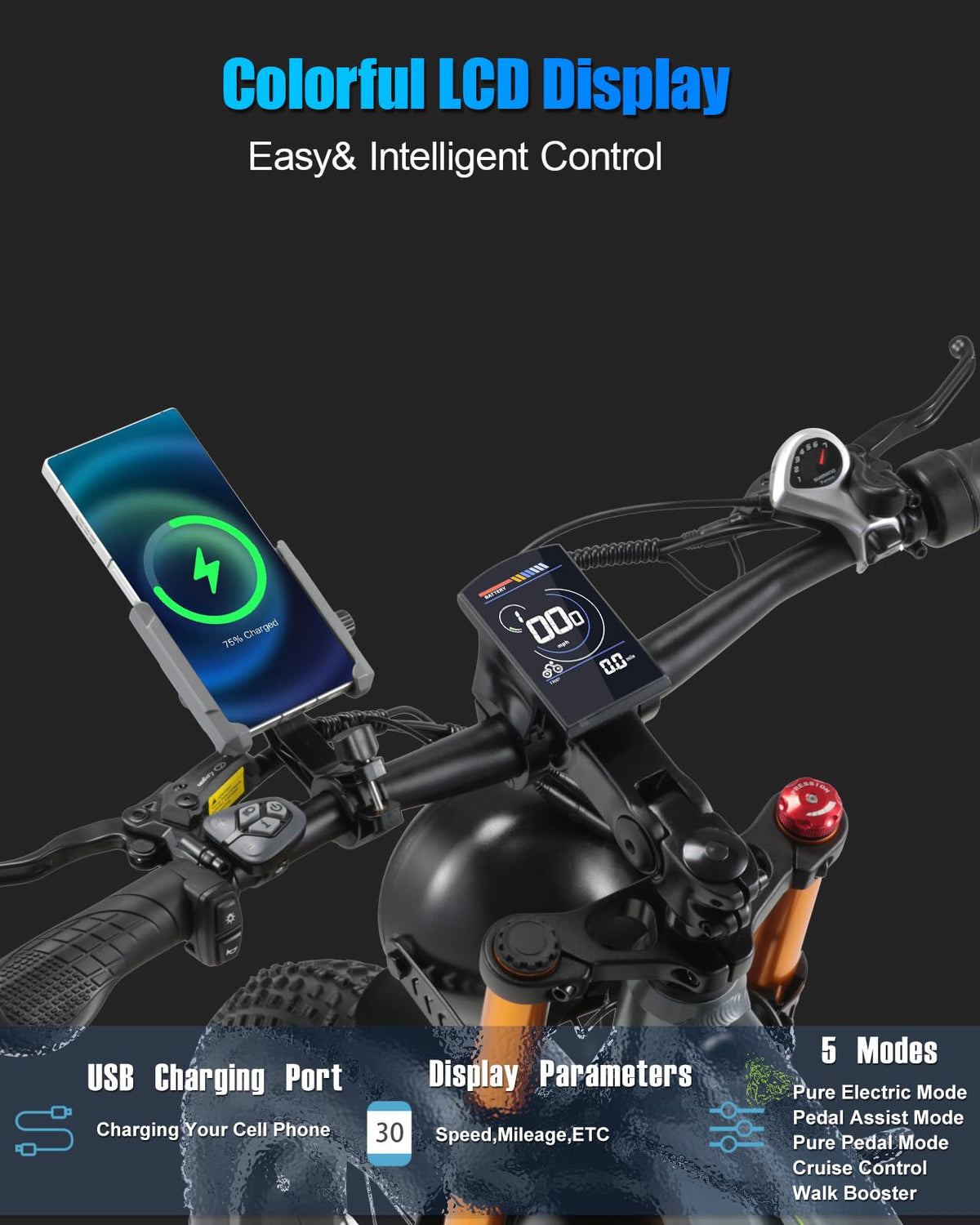 BIGUODIR 3000W Peak AWD Dual Motor Electric Bike for Adults Foldable