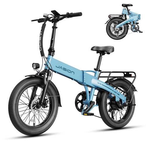 Jasion EB6 Foldable Electric Bike for Adults, 1200W Peak Motor 25 MPH EBike