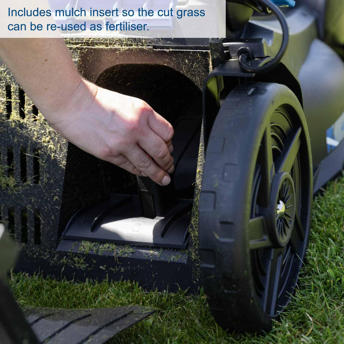 40V Cordless Brushless Lawn Mower with 43cm Cutting Width, 2×4Ah Batteries, Twin Charger, 50L Grass Box
