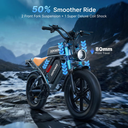 Electric Bike for Adults,2000W Peak Motor,70-160 Mi Range,Moped Ebike