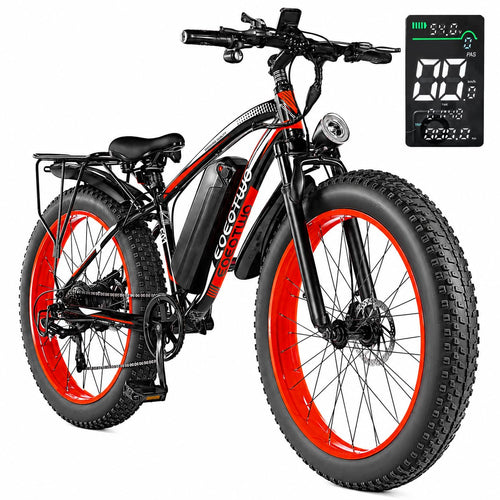 EOEOTWO Electric Bike for Adults, 1500W Peak E-Bikes, 26" Fat Tire Ebikes