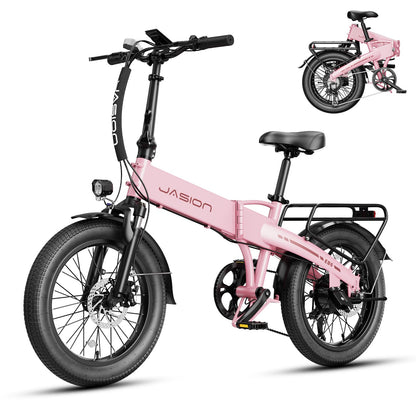 Jasion EB6 Foldable Electric Bike for Adults, 1200W Peak Motor 25 MPH EBike