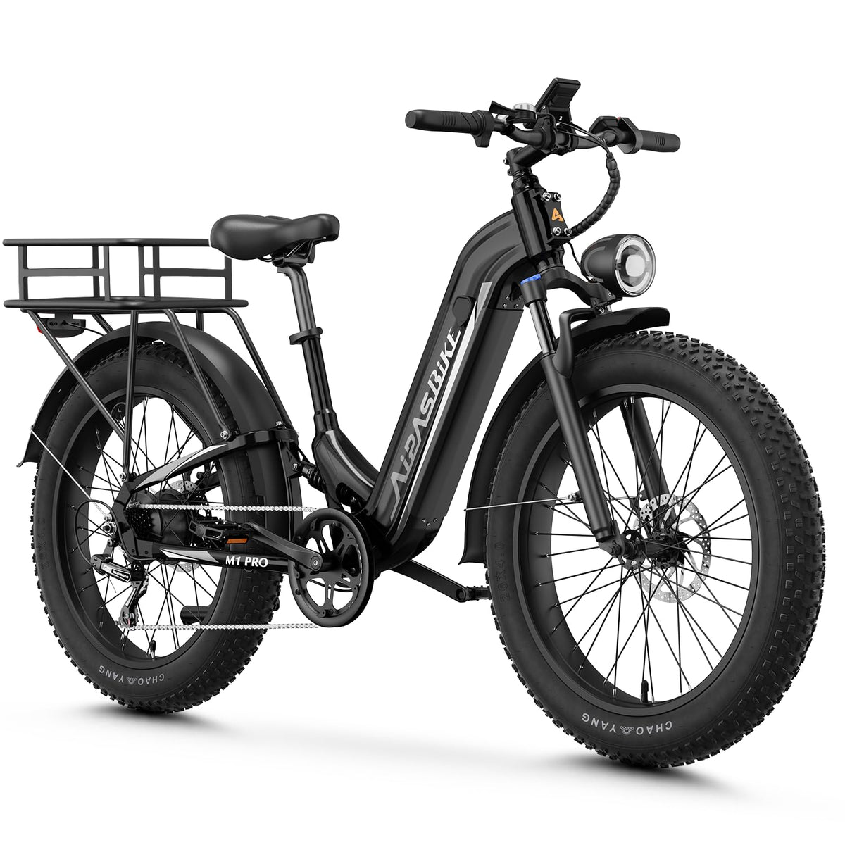 Aipas M1 Pro Electric Bike for Adults, 26 x 4 Fat Tires, 48V 17.5Ah Battery
