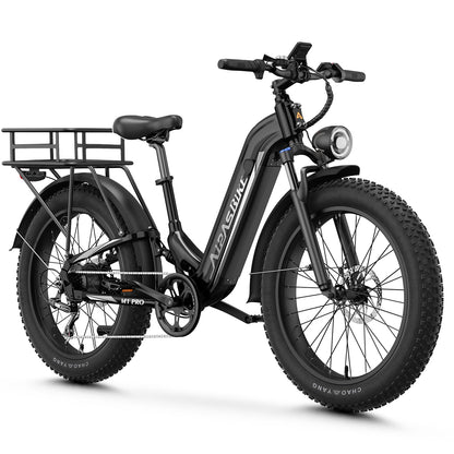 Aipas M1 Pro Electric Bike for Adults, 26 x 4 Fat Tires, 48V 17.5Ah Battery