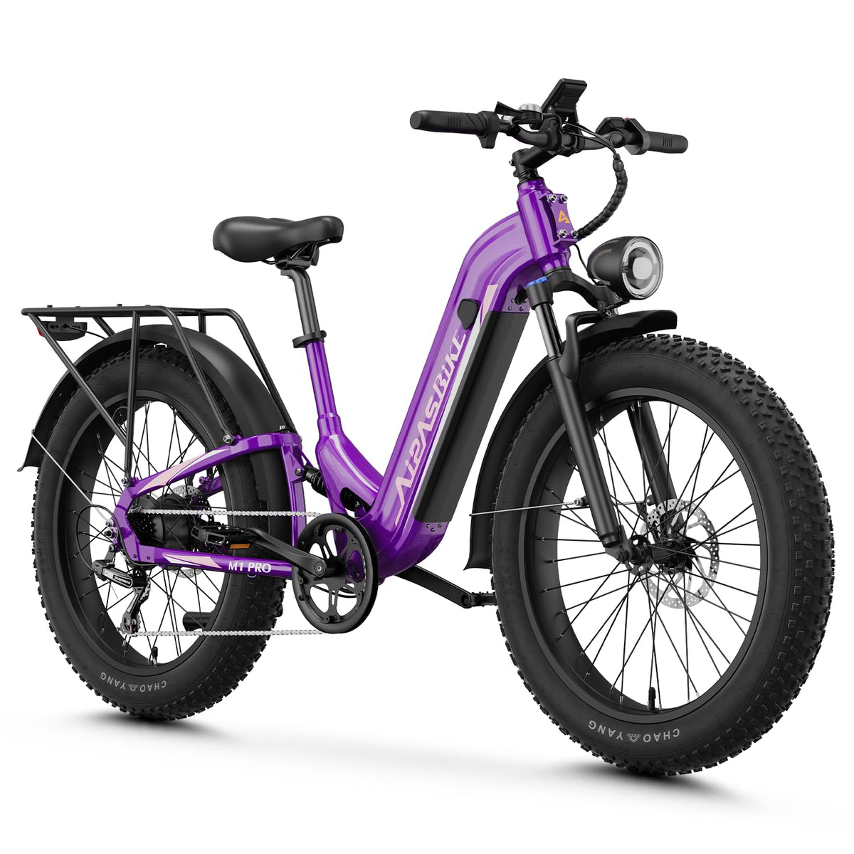 Aipas M1 Pro Electric Bike for Adults, 26 x 4 Fat Tires, 48V 17.5Ah Battery