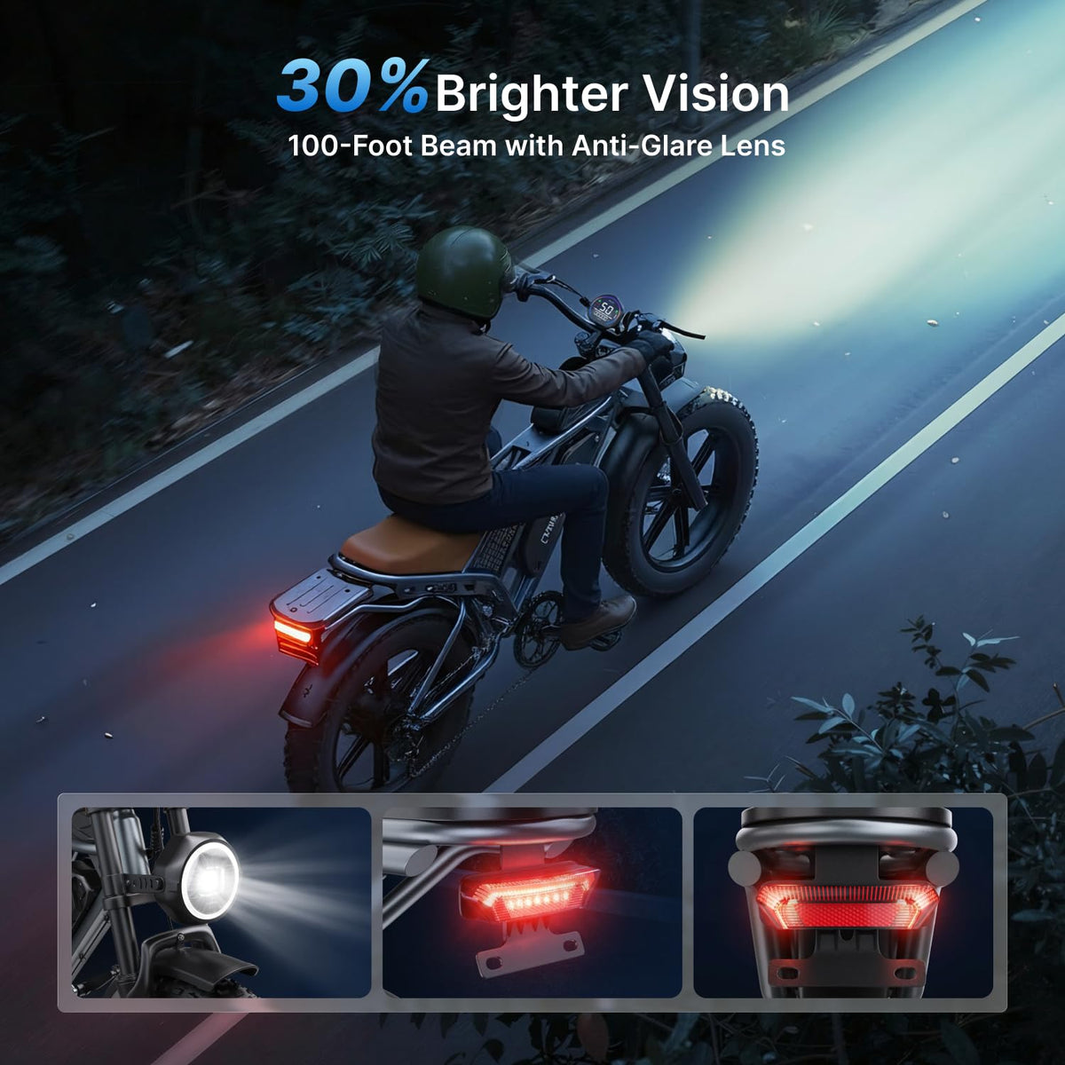 DEEPOWER QS7 Electric Bike for Adults, 2000W Peak Power 28MPH E-Bike, 48V 20Ah/35Ah/60Ah Battery