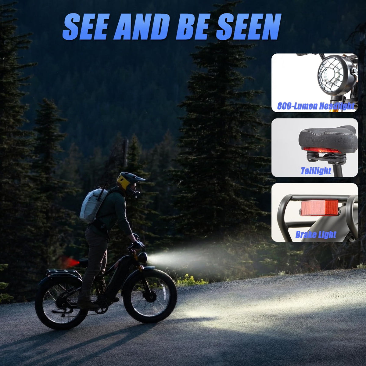 BIGUODIR 3000W Peak AWD Dual Motor Electric Bike for Adults Foldable