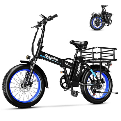 EUYBIKE Foldable Electric Bike for Adults, 48V 20Ah Removable Battery