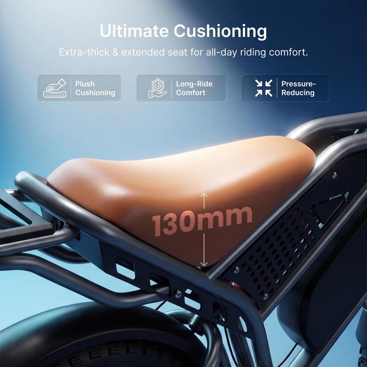 DEEPOWER QS7 Electric Bike for Adults, 2000W Peak Power 28MPH E-Bike, 48V 20Ah/35Ah/60Ah Battery