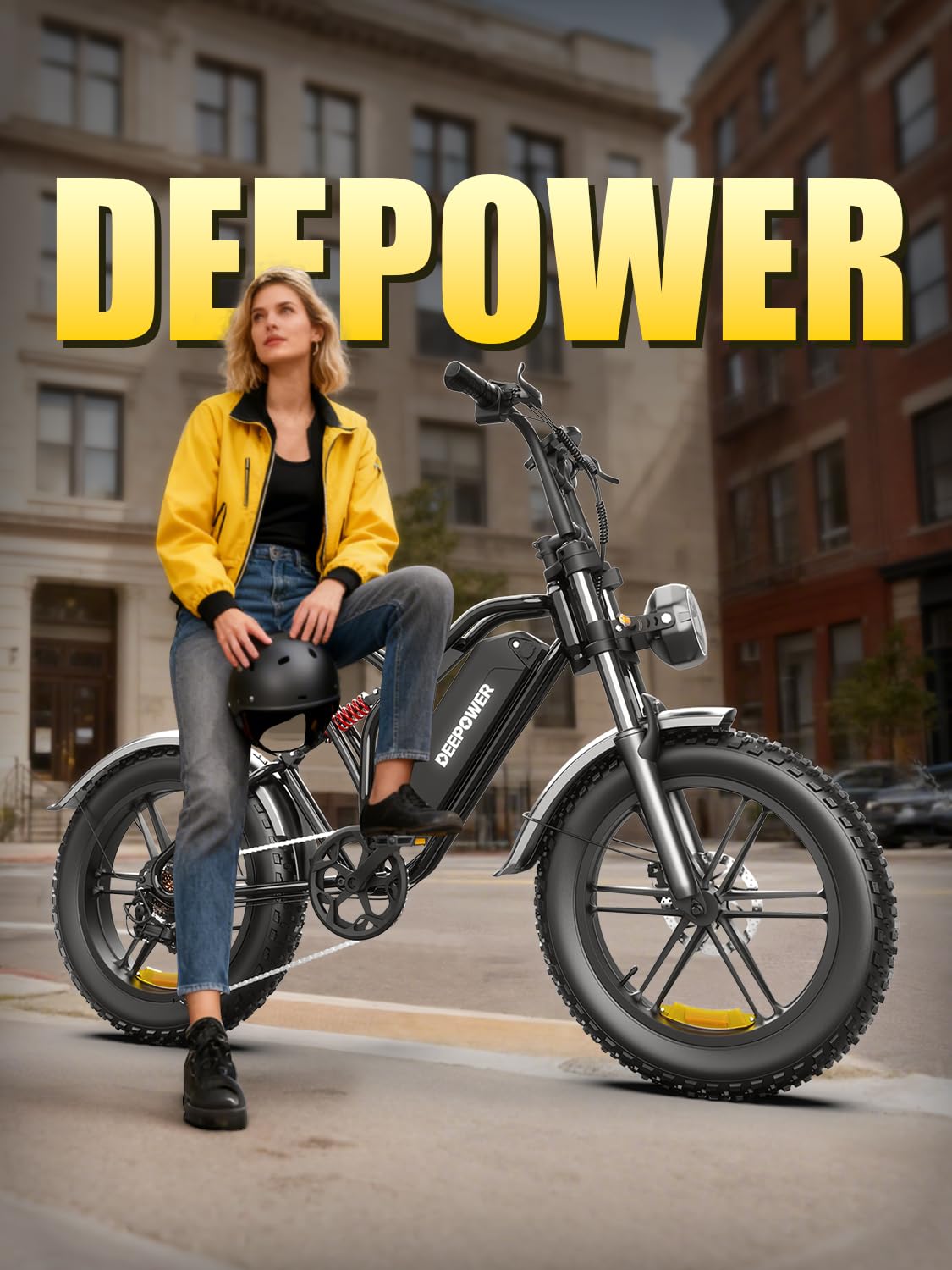 DEEPOWER S20 Electric Bike for Adults, 1500W Peak Motor, Up to 32MPH, 48V 25AH Removable Battery