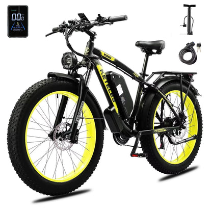 KETELES Ebikes for Adults, AWD Dual Motor Ebike Peak 6000W 26” Electric Bike Fat Tire, 52V 26AH Battery