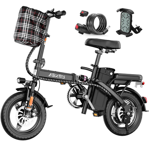 Folding Electric Bike for Adults and Teens, 14" E Bike for Daily Commuting