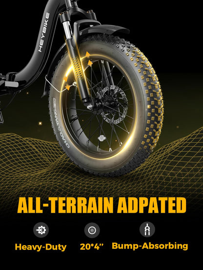 Heybike Ranger 2.0 Folding Electric Bike for Adults, 1400W Peak Motor Ebike