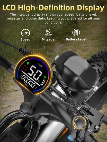 DEEPOWER S20 Electric Bike for Adults, 1500W Peak Motor, Up to 32MPH, 48V 25AH Removable Battery