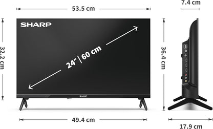 Sharp 40HA1305E - NON-SMART 40" FHD, FRAMELESS, 60Hz, Sound 2x8W, HDMIx3, USBx2, Black