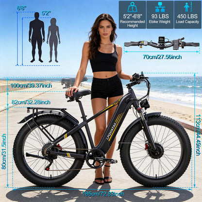 PEAK-8000W Dual Motor Electric Bike for Adults 52V 26AH Max 50MPH 100Miles