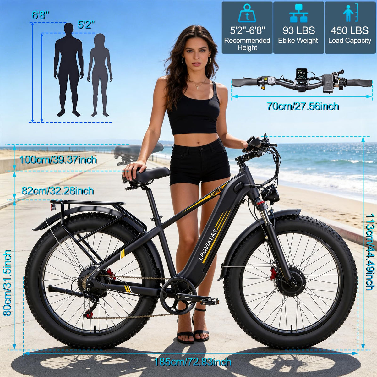 8000W-Peak Dual Motor Electric Bike for Adults,52V 26AH Battery Max 50MPH Up To 100 Miles
