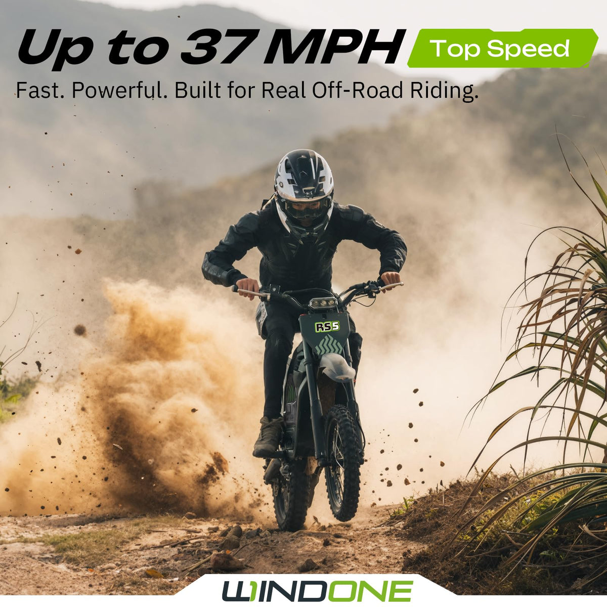 Windone RS5 Electric Dirt Bike for Teens & Adults (13+), Up to 37 MPH, 45 Miles Range, 2200W Peak Motor