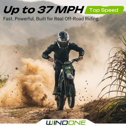 Windone RS5 Electric Dirt Bike for Teens & Adults (13+), Up to 37 MPH, 45 Miles Range, 2200W Peak Motor