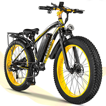 EOEOTWO Electric Bike for Adults, 26" Fat Tire Ebikes, 48V 15Ah
