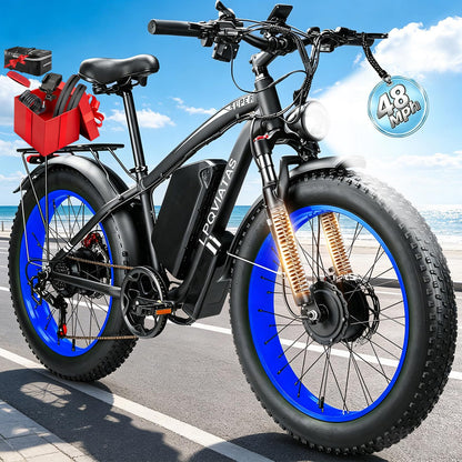 9000W-Peak 58V Peak 34Ah Dual-Motor-Ebike for Adult Max 48MPH Up to 105 Mi