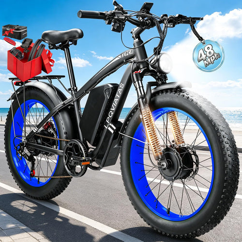 9000W-Peak 58V Peak 34Ah Dual-Motor-Ebike for Adult Max 48MPH Up to 105 Mi