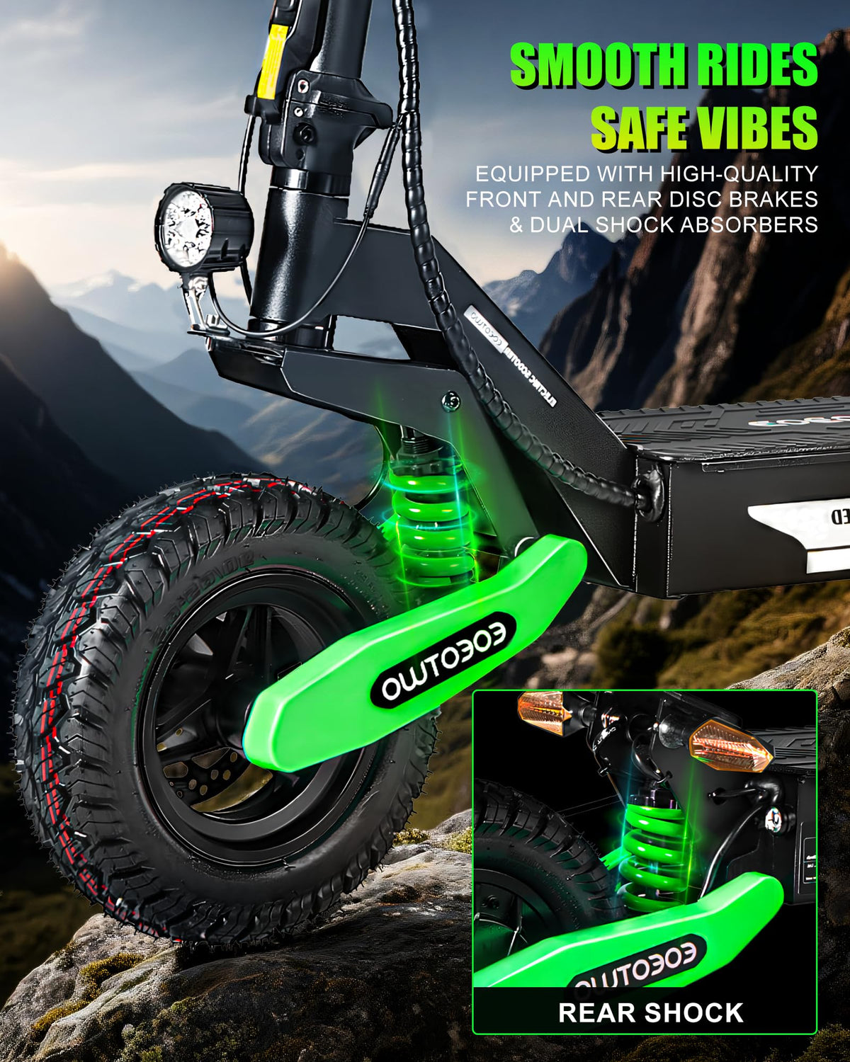 Electric Scooter for Adults,11" Off-Road Tires Fast E Scooter